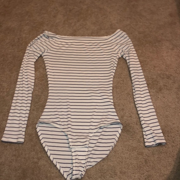 navy & white striped bodysuit - Picture 1 of 2